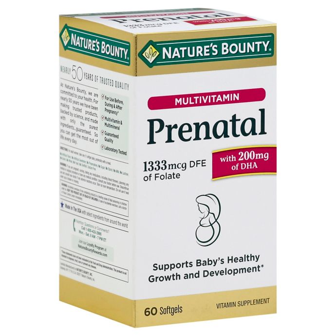 Nature S Bounty 60 Count Prenatal Vitamin Softgels Buybuy Baby