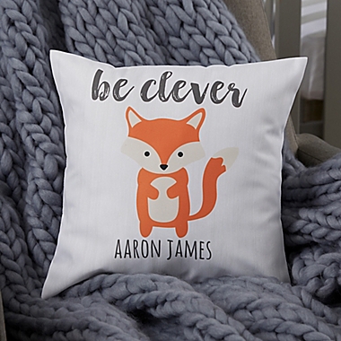 Woodland Adventure Fox Personalized 14-Inch Baby Throw Pillow. View a larger version of this product image.