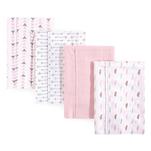 Alternate image 1 for Luvable Friends® 4-Pack Feather Burp Cloth Set