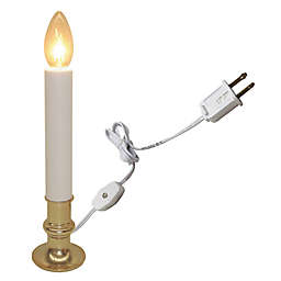 Brite Star 9-Inch Incandescent Electric Candle in White/Brass