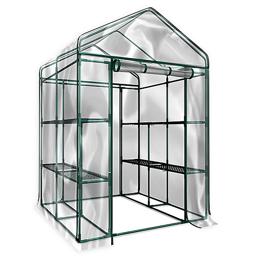 Alternate image 1 for Pure Garden 4-Foot 7-Inch x 6-Foot x 4-Inch 12-Tier Walk-In Greenhouse