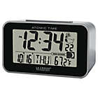 Alternate image 0 for La Crosse Technology Atomic Alarm Clock with Indoor Temperature in Black