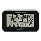 Alternate image 1 for La Crosse Technology Atomic Alarm Clock with Indoor Temperature in Black