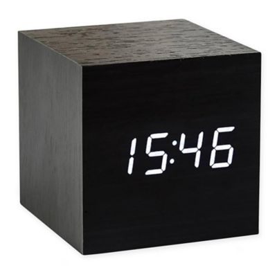 Gingko&reg; Cube Click Alarm Clock in Black/White