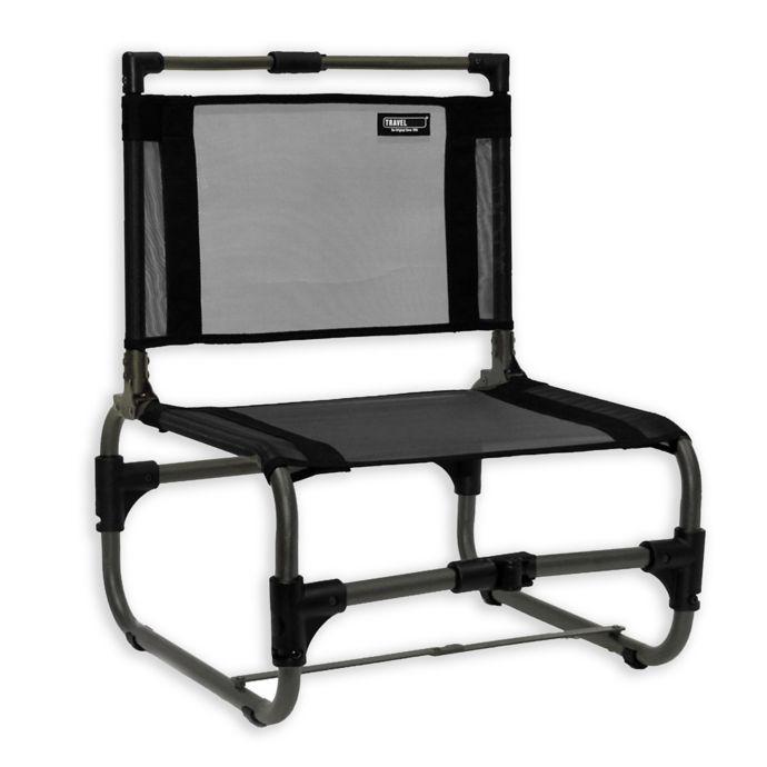 TravelChair® Company Larry Aluminum Folding Beach Chair in Black | Bed Bath & Beyond