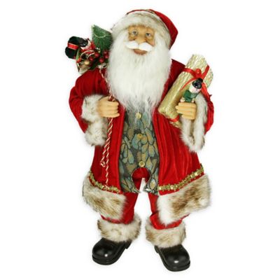 24-Inch Santa Claus with Gift Bag Figurine