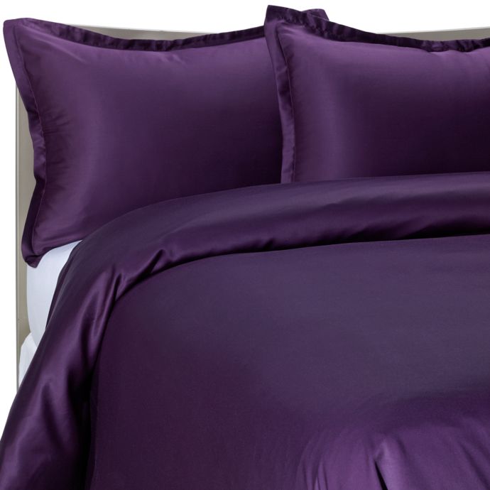 Pure Beech Modal Sateen Duvet Cover Set In Plum Bed Bath And