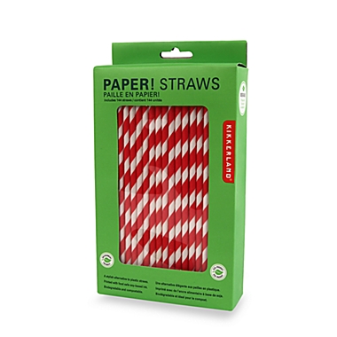 Kikkerland&reg; Box of 144 Red Paper Straws. View a larger version of this product image.