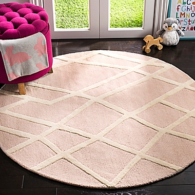 Safavieh Kids&reg; Shapes 5&#39; Round Area Rug in Pink. View a larger version of this product image.