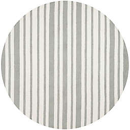 Safavieh Kids® Wide Stripe 5' Round Hand Tufted Area Rug in Grey