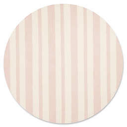 Safavieh Kids Stripe 5' Round Area Rug in Pink/Ivory