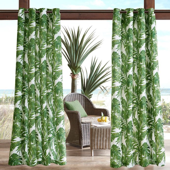 Madison Park Everett Printed Palm 3M Scotchgard Grommet Top Outdoor
