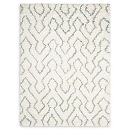 Nourison Galway Shag Handcrafted Area Rug in Ivory/Blue