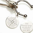 Alternate image 0 for Compass Inspired Silver-Plated Keyring