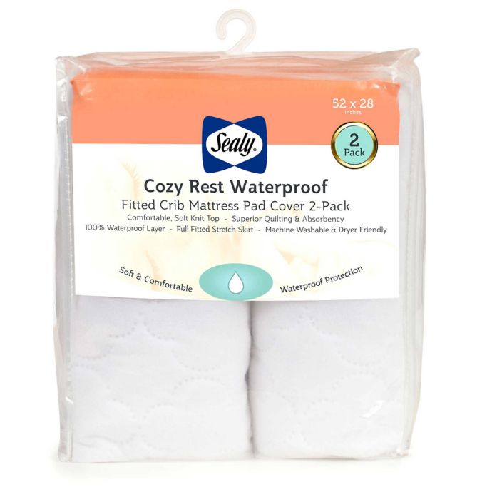 Sealy Cozy Rest 2 Pack Waterproof Fitted Mattress Covers In White