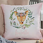 Alternate image 0 for Woodland Floral Deer Personalized 14-Inch Throw Pillow