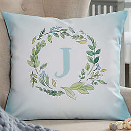 Woodland Initial Personalized 14-Inch Throw Pillow