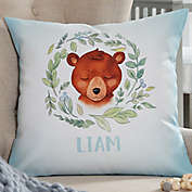 Woodland Bear Personalized Throw Pillow