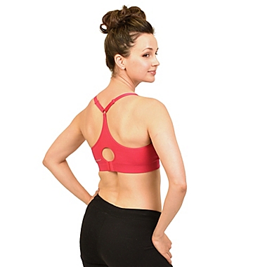 Bamboobies&reg; Small Yoga Nursing Bra in Hibiscus. View a larger version of this product image.