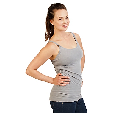 bamboobies&reg; Small Nursing Tank in Grey. View a larger version of this product image.