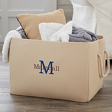 Initially Yours Embroidered Storage Tote. View a larger version of this product image.
