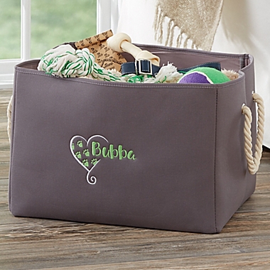 Embroidered Pet Toy Storage Tote. View a larger version of this product image.