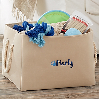 Embroidered Pet Toy Storage Tote. View a larger version of this product image.