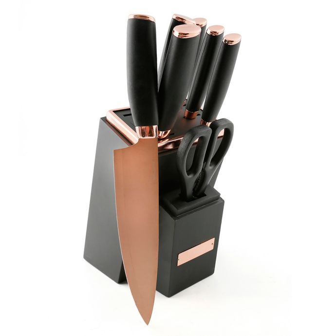 knife block set with sharpener