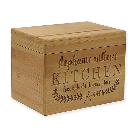 Alternate image 1 for Kitchen Vine Leaf Bamboo Recipe Box