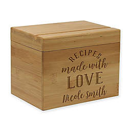 "Recipes Made with Love" Bamboo Recipe Box