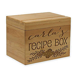 Bunched Vine Leaf Bamboo Recipe Box