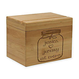 Script Established Date Jar Inscription Bamboo Recipe Box