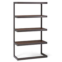 Simpli Home Erina Solid Acacia Wood Bookcase in Rustic Natural Aged Brown
