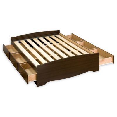 Prepac Mates Full Platform Storage Bed with Drawers in Espresso