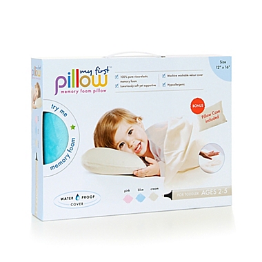 My First Memory Foam Toddler Pillow in Soft Blue. View a larger version of this product image.