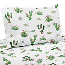 Sweet Jojo Designs Cactus Floral Queen Sheet Set