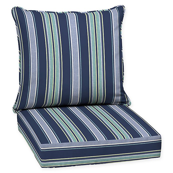 Aurora Stripe 2 Piece Outdoor Deep Seat, Bed Bath And Beyond Patio Furniture Cushions