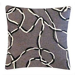Liora Manne Lasso Square Throw Pillow in Charcoal