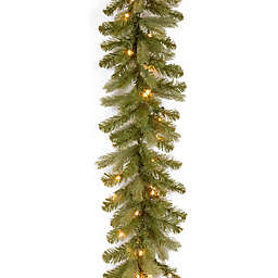 National Tree Company 9-Foot Downswept Douglas Fir Pre-Lit Christmas Garland with Warm Lights