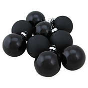 9-Piece Glass Ball Christmas Ornaments in Black