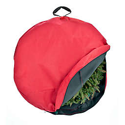 Santa's Bags 30-Inch Direct Suspend Holiday Wreath Storage Bag in Red