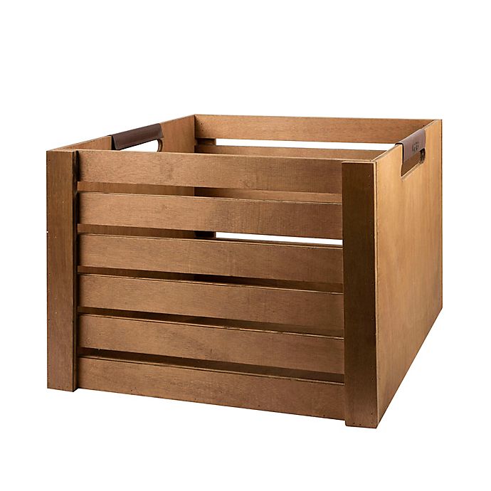 Ugg Wood Storage Crate Bed Bath Beyond, Wooden Storage Crates With Lids