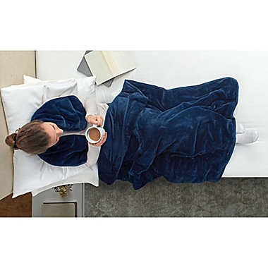 Therapedic&reg; Reversible 16 lb. Medium Weighted Blanket in Navy. View a larger version of this product image.