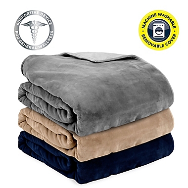 Therapedic&reg; Reversible 16 lb. Medium Weighted Blanket in Navy. View a larger version of this product image.