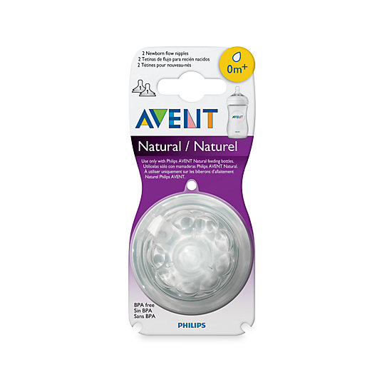 Alternate image 1 for Philips Avent 0-1 Month 2-Pack Natural Nipples