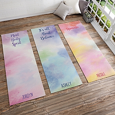 Watercolor Personalized Yoga Mat. View a larger version of this product image.