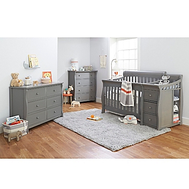 Sorelle Princeton Elite 4-in-1 Convertible Crib in Weathered Grey. View a larger version of this product image.