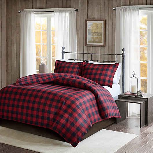 Woolrich Flannel Duvet Cover Set Bed, Red Plaid Duvet Cover King Size