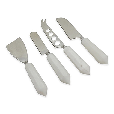 Artisanal Kitchen Supply&reg; 4-Piece Cheese Knife Set with Faceted Marble Handles. View a larger version of this product image.