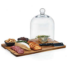 Libbey® 4-Piece Glass Acacia Wood Cheese Set with Dome